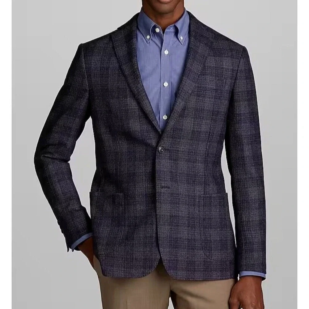 46R JOS A BANK‎ 1905 Men's Blazer SportCoat Jacket Check Wool C080680